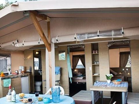 Tente en toile et en bois 5 personnes - Tente Super Lodge | 2 Ch. | 4/5 Pers. | 1 SDB
