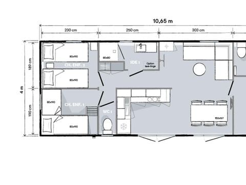 MOBILHOME 6 personnes - Cottage 40m² Confort - 3 chambres + Terrasse semi-couverte + TV + 2SDB + Vue Lac 6 pers