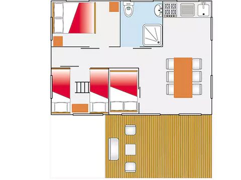 MOBILHOME 6 personnes - Tente Safari Luxe XL 6 personnes 3 chambres