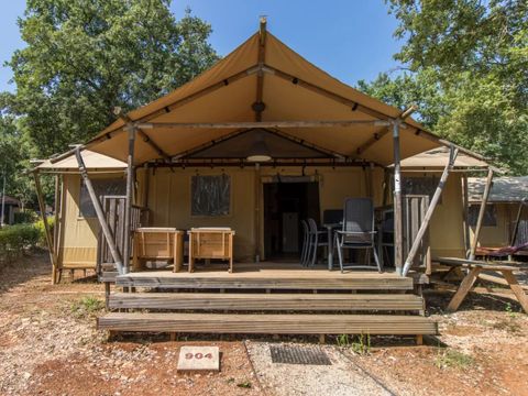 Tente en toile et en bois 6 personnes - Tente Lodge Premium XL
