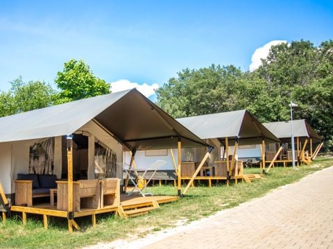 TENTE TOILE ET BOIS 4 personnes - Tente safari Confort + climatisation