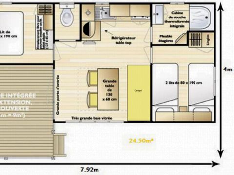 MOBILHOME 4 personnes - MH 4 pers 24m²