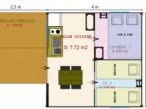 TENTE 4 personnes - 2 chambres