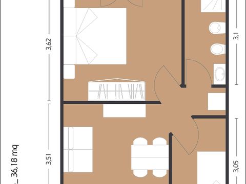 MAISON 6 personnes - Maison 3 pièces