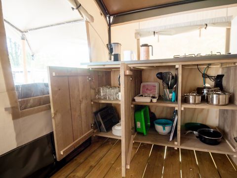 Tente en toile et en bois 5 personnes - Porto Sole - Tente Safari Confort