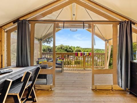 TENTE TOILE ET BOIS 5 personnes - Porto Sole - Tente Safari Bella Vista + air conditionné (5P)