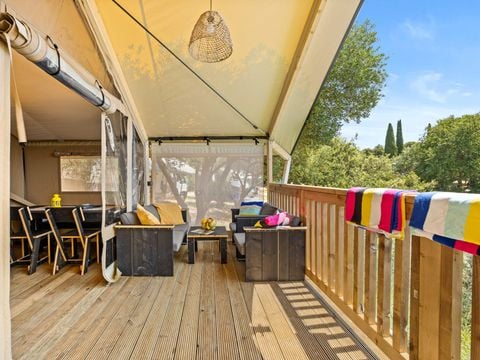 TENTE TOILE ET BOIS 5 personnes - Porto Sole - Tente Safari Bella Vista + air conditionné (5P)