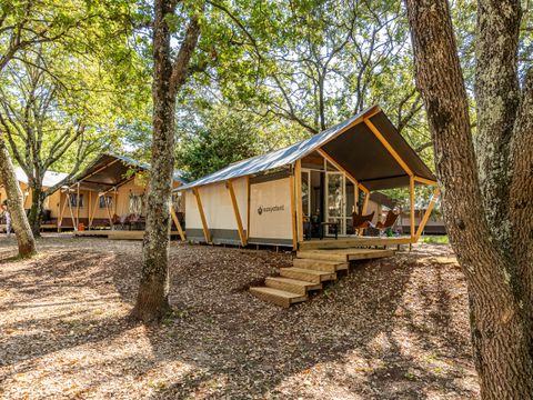 Tente en toile et en bois 5 personnes - Porto Sole - Tente Safari Bella Vista + air conditionné (5P)