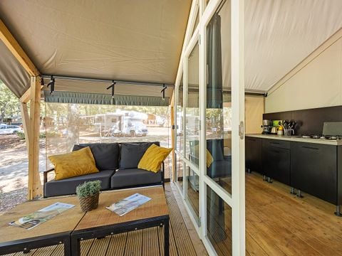 TENTE TOILE ET BOIS 5 personnes - Porto Sole - Tente Safari Bella Vista + air conditionné (5P)
