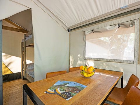 Tente en toile et en bois 5 personnes - Porto Sole - Tente Safari Bella Vista + air conditionné (5P)
