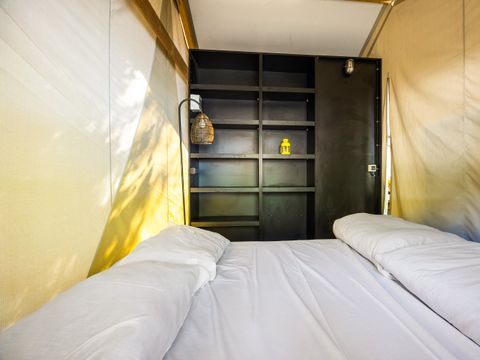 Tente en toile et en bois 5 personnes - Porto Sole - Tente Safari Bella Vista + air conditionné (5P)