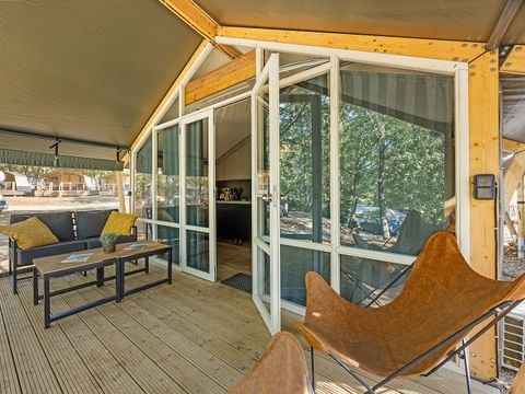 TENTE TOILE ET BOIS 5 personnes - Porto Sole - Tente Safari Bella Vista + air conditionné (5P)