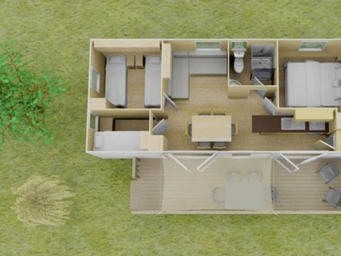 MOBILHOME 6 personnes - Mobil-home | Premium | 3 Ch. | 6 Pers. | Terrasse surélevée | Clim.