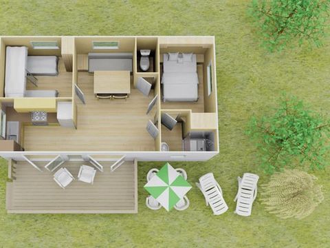 MOBILHOME 6 personnes - Confort 2 chambres Salon