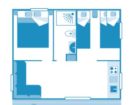 MOBILHOME 5 personnes - Tente Safari 5p 2ch ****