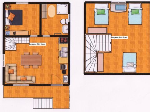 BUNGALOW 5 personnes - Bungalow avec mezzanine