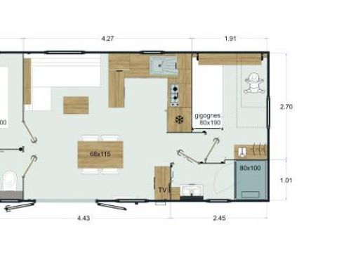MOBILHOME 4 personnes - Ile Rousse - 2 chambres