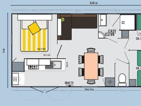 MOBILHOME 6 personnes -  Saleccia - 3 chambres grand confort