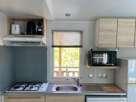 MOBILHOME 6 personnes - Mobil-home Premium 30 m² (3 chambres) terrasse semi-couverte 15m² + TV + LV + Clim 6 pers