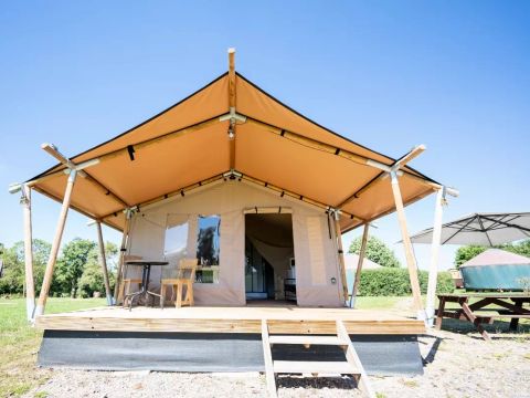 Tente en toile et en bois 4 personnes - Lodge Safari 2 Pièces 4 Personnes (2 adultes + 2 enfants -12 ans)