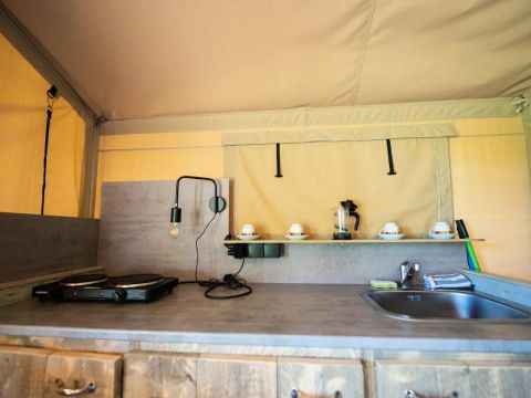 Tente en toile et en bois 4 personnes - Lodge Safari 2 Pièces 4 Personnes (2 adultes + 2 enfants -12 ans)
