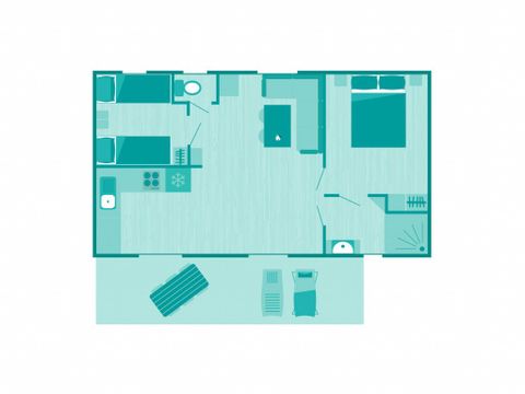 MOBILHOME 4 personnes - Mobil-home | Comfort XL | 2 Ch. | 4 Pers. | Terrasse surélevée | TV