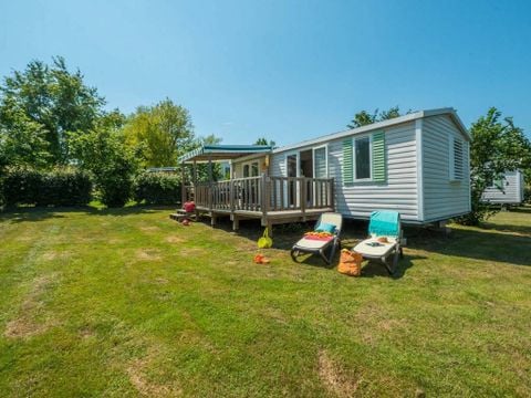 BUNGALOW 4 personnes - Mobil-home | Comfort | 2 Ch. | 4 Pers. | Terrasse surélevée | Clim. | TV