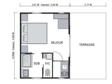 CHALET 3 personnes - Cabane sur pilotis