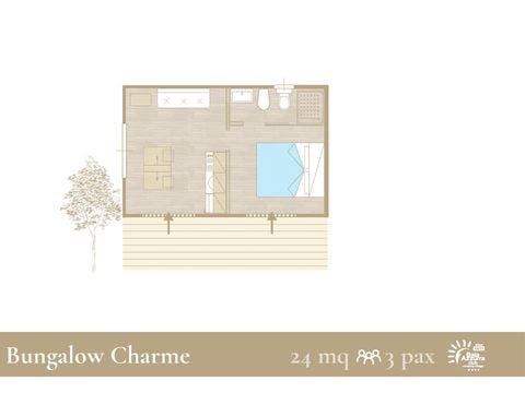 BUNGALOW 3 personnes - Charme L