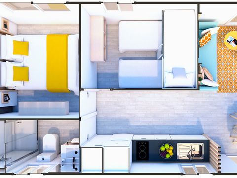 BUNGALOW 5 personnes - Family Lodge 2 Séjour en Demi-pension