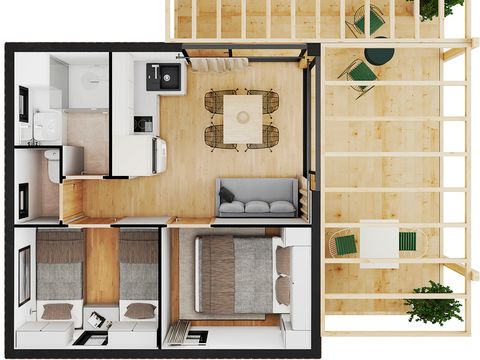 BUNGALOW 4 personnes - Bungalow Lodge Vue mer B&B