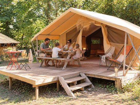 Tente en toile et en bois 6 personnes - Tente Safari Cabanon