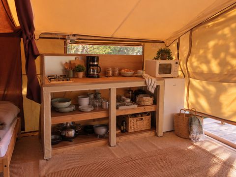 Tente en toile et en bois 6 personnes - Tente Safari Cabanon