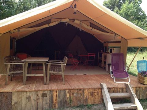 Tente en toile et en bois 6 personnes - Tente Safari Cabanon