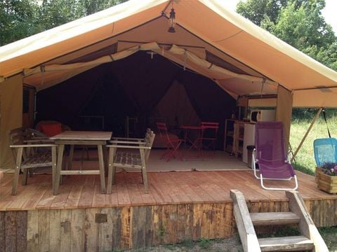 TENTE TOILE ET BOIS 6 personnes - Tente Safari Cabanon