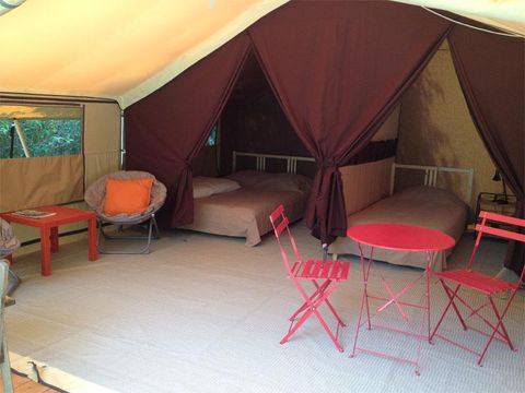 Tente en toile et en bois 6 personnes - Tente Safari Cabanon