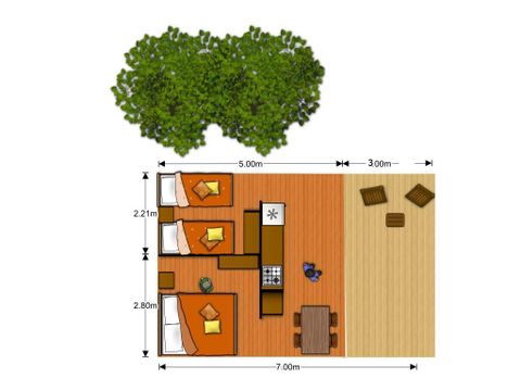 TENTE TOILE ET BOIS 5 personnes - Tente Lodge Luxe