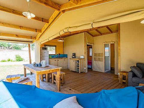 Tente en toile et en bois 5 personnes - Ecolodge Cotton Nature