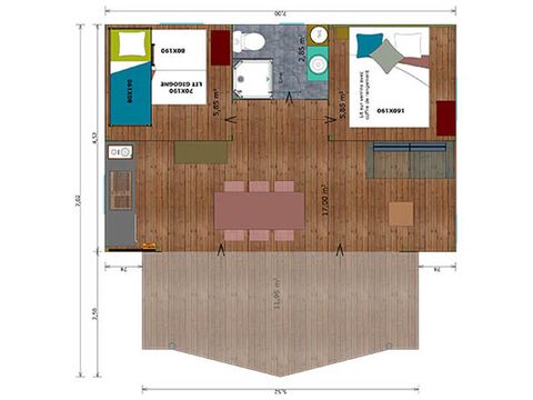 TENTE TOILE ET BOIS 5 personnes - Ecolodge Cotton Nature