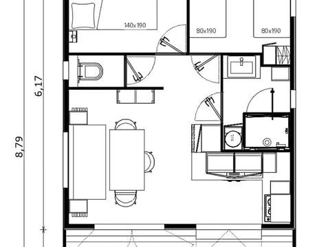 Chalet 5 personnes - Premium Sésame Climatisé