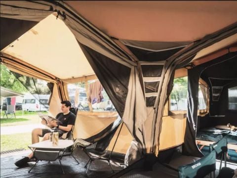 TENTE TOILE ET BOIS 6 personnes - Savannah Lodge 4 Pièces 6 Personnes Sans Sanitaire