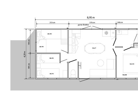 MOBILHOME 6 personnes - Sunêlia Luxe Traversant 3 Chambres - 1SDB - 33m²
