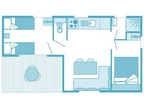 MOBILHOME 4 personnes - Confort 30m²  2 chambres