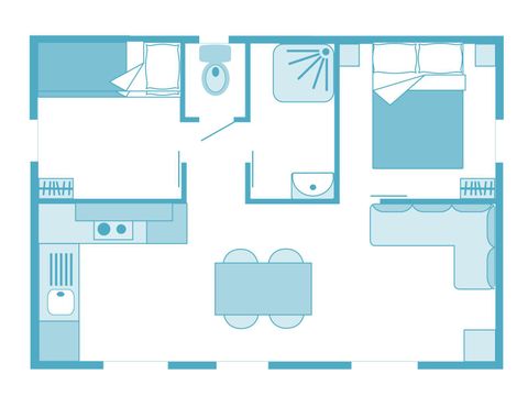 Chalet 4 personnes - Prestige 35m² - 2 chambres - Clim