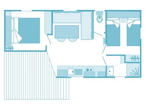 MOBILHOME 5 personnes - Prestige 32m² 2 chambres - climatisation