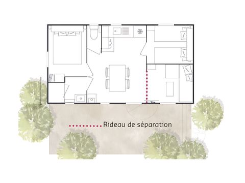 MOBILHOME 5 personnes - Prestige Plus 32m² 2 chambres - climatisé