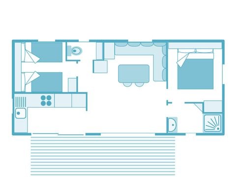 MOBILHOME 5 personnes - Prestige Plus 32m² 2 chambres - climatisé