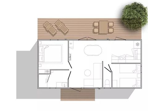 MOBILHOME 4 personnes - Mobil-Home Sunelia Luxe 32m² 2 chambres - Climatisé