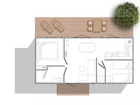 Mobilhome 4 personnes - Sunelia Luxe 32m² - 2 chambres - Climatisé