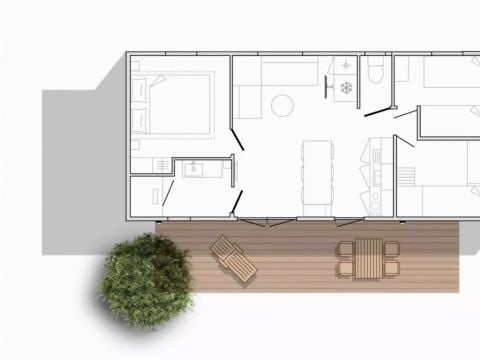 MOBILHOME 6 personnes - Mobil-Home Sunelia Luxe 33m² 3 chambres - Climatisé